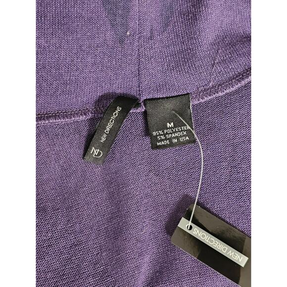 New Directions Fairy Open Front Cardigan Size Med Boho Purple Floral Artsy - Picture 6 of 9